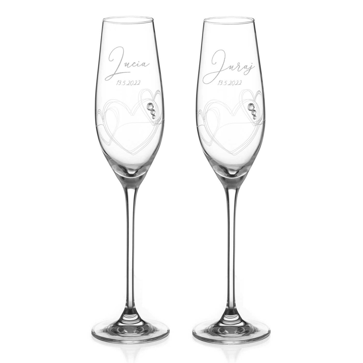 String of Love - gravírované sklenice na šampaňské